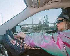 Black Glitter 3-Strap Pointed Mary Jane -Urban Sole Shop A3012L lifestyle 2