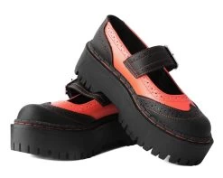 Black & Orange TUKskin™ Double Decker Mary Jane -Urban Sole Shop A3023L BOTH LEAN d59cd0b7 d654 4a22 bd00 35df2e1598c3