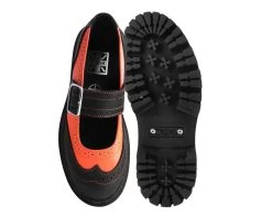 Black & Orange TUKskin™ Double Decker Mary Jane -Urban Sole Shop A3023L BOTH TOP 0818a192 2f2f 4d89 a5cd a6a28899894a