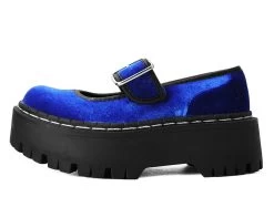 Blue Velvet Double Decker Mary Jane -Urban Sole Shop A3044L LEFT PROFILE