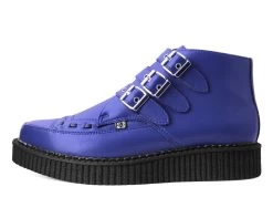 Lazuli Blue TUKskin™ 3-Buckle Pointed Creeper Boot -Urban Sole Shop A3060 LEFT PROFILE