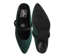 Cedar Green Faux Suede Ball Heel -Urban Sole Shop A3070L BOTH TOP