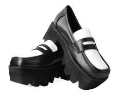 Black & White Dress TUKskin™ Square Nosebleed Loafer -Urban Sole Shop A3075L BOTH LEAN
