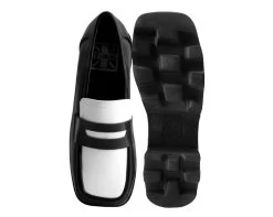 Black & White Dress TUKskin™ Square Nosebleed Loafer -Urban Sole Shop A3075L BOTH TOP