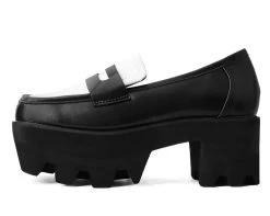 Black & White Dress TUKskin™ Square Nosebleed Loafer -Urban Sole Shop A3075L LEFT PROFILE
