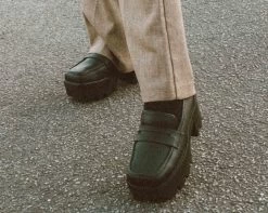 Black TUKskin™ Square Nosebleed Loafer -Urban Sole Shop A3084L product photo