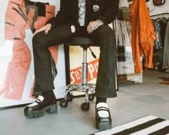 Black & White Dress TUKskin™ Square Nosebleed Loafer -Urban Sole Shop A3085L lifestyle