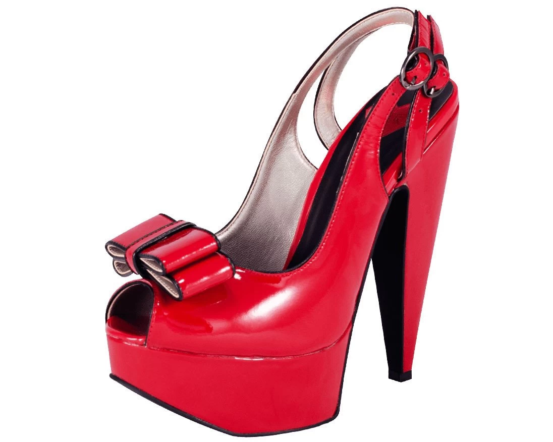 Red Patent Bow Slingback Heel - *FINAL SALE/NON-RETURNABLE 1 Red Patent Bow Slingback Heel - *FINAL SALE/NON-RETURNABLE