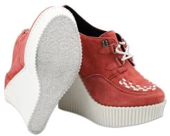 Peachy Coral Suede Creeper Wedge - *FINAL SALE/NON-RETURNABLE -Urban Sole Shop A8376L 02 ffc99c8b 91cb 40b1 8760 e90050635f2a