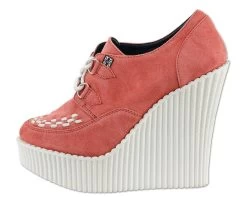 Peachy Coral Suede Creeper Wedge - *FINAL SALE/NON-RETURNABLE -Urban Sole Shop A8376L 03 8d1208eb 6dfc 4ef4 b976 bf0e0706c10a
