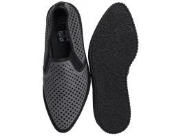 Grey Perforated Pointed Slip Ons -Urban Sole Shop A9065 02 9c5fbd60 3ed7 4d58 ae8d 30532bf95bbc