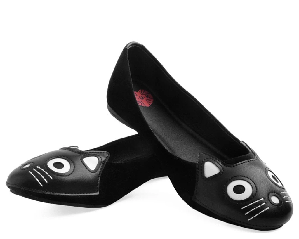 Black Velvet Kitty Flat *ALL ITEMS FINAL SALE/NON-RETURNABLE* 2 Black Velvet Kitty Flat *ALL ITEMS FINAL SALE/NON-RETURNABLE* - Image 2