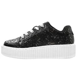 Black & Chrome Paint Splatter Casbah Creeper -Urban Sole Shop A9314 02