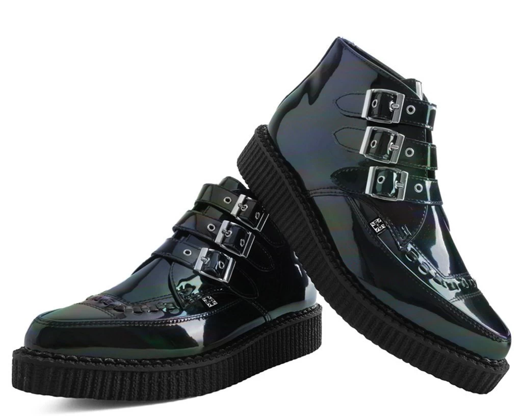 Black Hologram Patent 3-Buckle Pointed Boot 3 Black Hologram Patent 3-Buckle Pointed Boot - Image 3