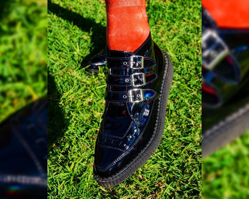 Black Hologram Patent 3-Buckle Pointed Boot 7 Black Hologram Patent 3-Buckle Pointed Boot - Image 7