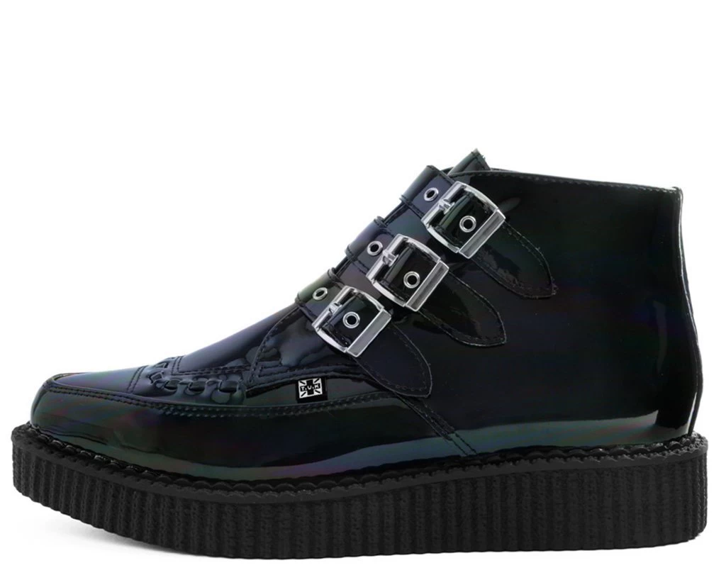 Black Hologram Patent 3-Buckle Pointed Boot 4 Black Hologram Patent 3-Buckle Pointed Boot - Image 4