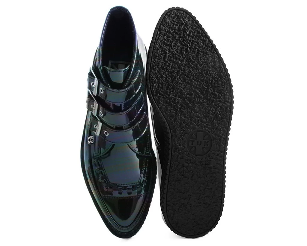 Black Hologram Patent 3-Buckle Pointed Boot 5 Black Hologram Patent 3-Buckle Pointed Boot - Image 5