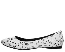 Black & White Music Note Flat *ALL ITEMS FINAL SALE/NON-RETURNABLE* 6 Black & White Music Note Flat *ALL ITEMS FINAL SALE/NON-RETURNABLE* -Urban Sole Shop A9393L 02 1e5d4235 3093 4d9f 96ec 0988d2facf4d