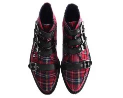 Red Plaid 4-Buckle Pointed Boot -Urban Sole Shop A9411 04 d08923d6 ac7d 43be af1f 9e3fe085a04f