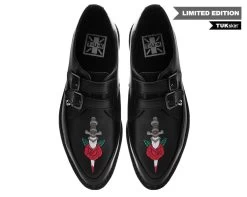 Black TUKskin™ Rose & Dagger Pointed Creeper -Urban Sole Shop A9470 00 MAIN LE