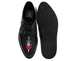 Black TUKskin™ Rose & Dagger Pointed Creeper -Urban Sole Shop A9470 04