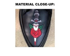Black TUKskin™ Rose & Dagger Pointed Creeper -Urban Sole Shop A9470 05
