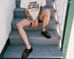 Black TUKskin™ Rose & Dagger Pointed Creeper -Urban Sole Shop A9470 LF 05