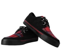 Black Faux Suede & Plaid VLK Sneaker -Urban Sole Shop A9543 01