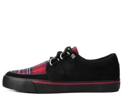Black Faux Suede & Plaid VLK Sneaker -Urban Sole Shop A9543 02