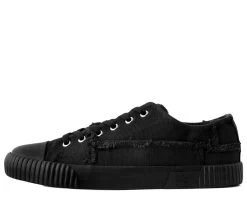 Black Canvas Low Top Sneaker -Urban Sole Shop A9589 02