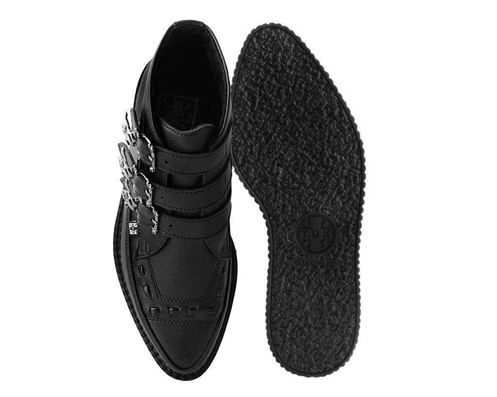 Black TUKskin™ 3-Buckle Skull Boot 4 Black TUKskin™ 3-Buckle Skull Boot - Image 4
