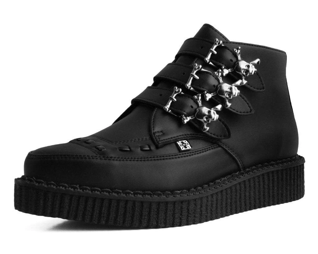 Black TUKskin™ 3-Buckle Skull Boot 1 Black TUKskin™ 3-Buckle Skull Boot