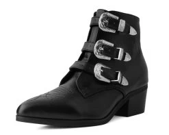 Black Western Closed 3-Strap Boot