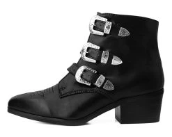 Black Western Closed 3-Strap Boot 10 Black Western Closed 3-Strap Boot -Urban Sole Shop A9795L LEFT PROFILE