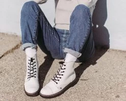 White TUKskin™7-Eye Capped Toe Boot -Urban Sole Shop A9799 w 2