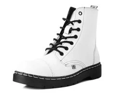 White TUKskin™7-Eye Capped Toe Boot