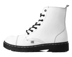 White TUKskin™7-Eye Capped Toe Boot -Urban Sole Shop A9799 LEFT PROFILE