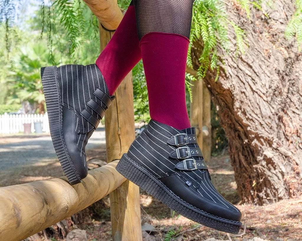 Pinstripe 3-Buckle Pointed Boot 2 Pinstripe 3-Buckle Pointed Boot - Image 2