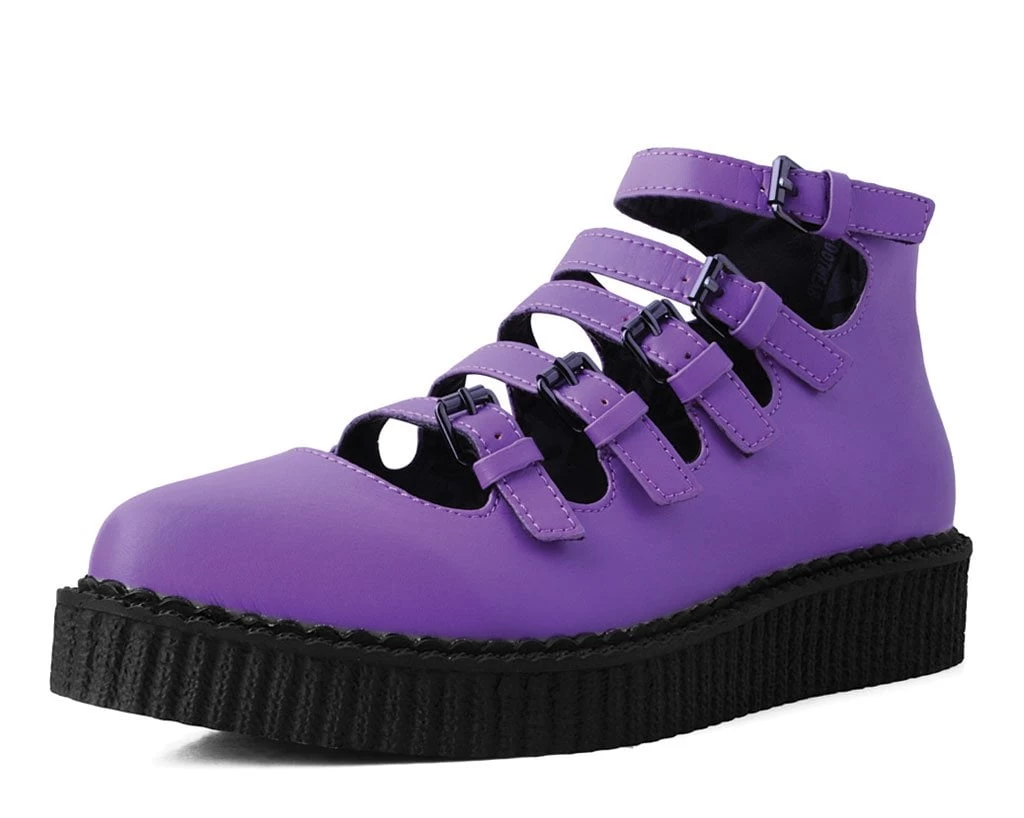Purple TUKskin™ Multi-Strap Pointed Mary Jane 1 Purple TUKskin™ Multi-Strap Pointed Mary Jane