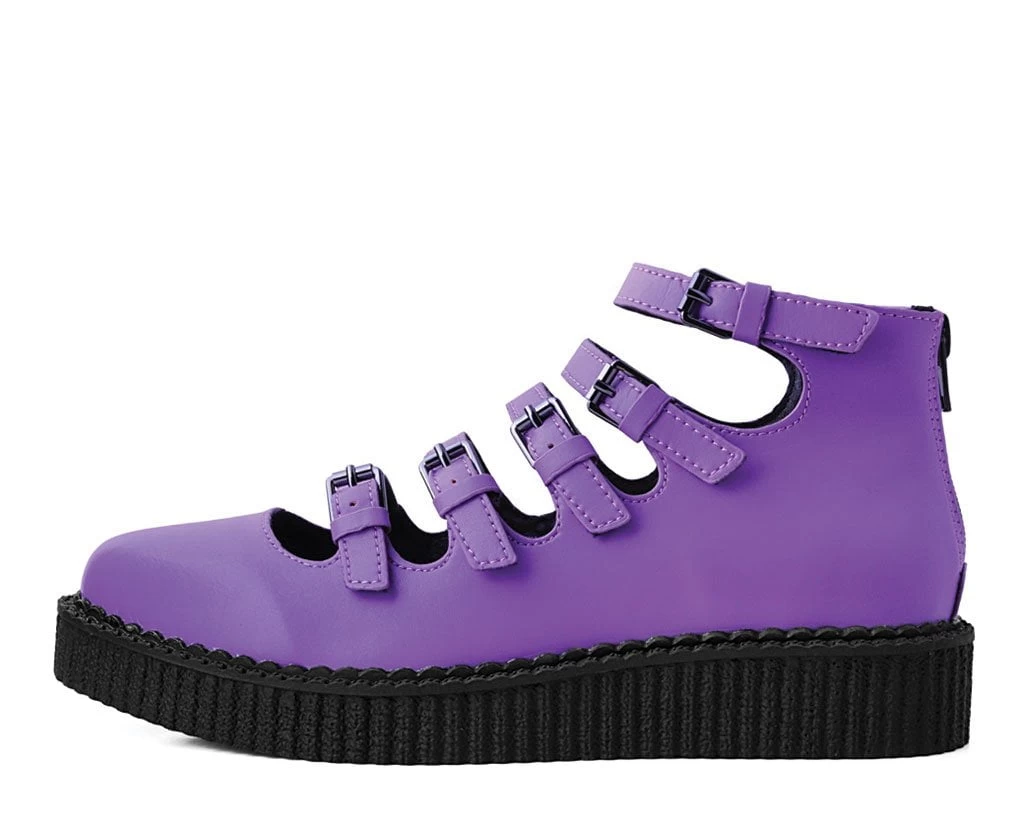 Purple TUKskin™ Multi-Strap Pointed Mary Jane 5 Purple TUKskin™ Multi-Strap Pointed Mary Jane - Image 5