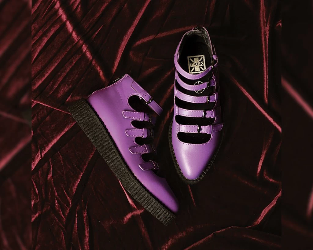 Purple TUKskin™ Multi-Strap Pointed Mary Jane 2 Purple TUKskin™ Multi-Strap Pointed Mary Jane - Image 2
