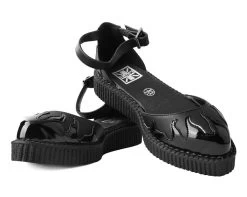Black & Patent Flame Sandal 8 Black & Patent Flame Sandal -Urban Sole Shop A9877L BOTH LEAN