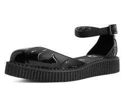 Black & Patent Flame Sandal