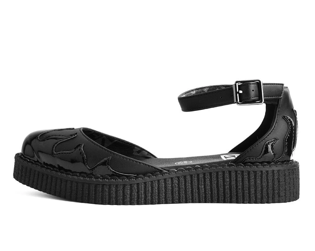 Black & Patent Flame Sandal 5 Black & Patent Flame Sandal - Image 5