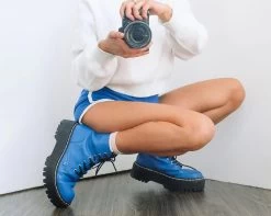 Electric Blue Double Decker Boot -Urban Sole Shop A9891 LF