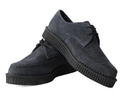 Grey Suede X-Stitch Pointed Creeper -Urban Sole Shop A9932 LEAN