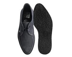 Grey Suede X-Stitch Pointed Creeper -Urban Sole Shop A9932 TOP