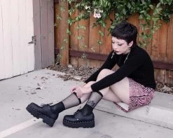 Black TUKskin™ Open Top Dino Lug -Urban Sole Shop A9936 lifestyle 10effbd3 f61f 47c8 bb6c 84f2efd66d63