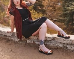 Brown Cow Print Pointed Ballet Creeper 11 Brown Cow Print Pointed Ballet Creeper -Urban Sole Shop A9980L lifestyle