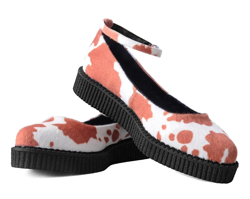 Brown Cow Print Pointed Ballet Creeper 3 Brown Cow Print Pointed Ballet Creeper - Image 3